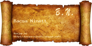 Bacsa Ninett névjegykártya